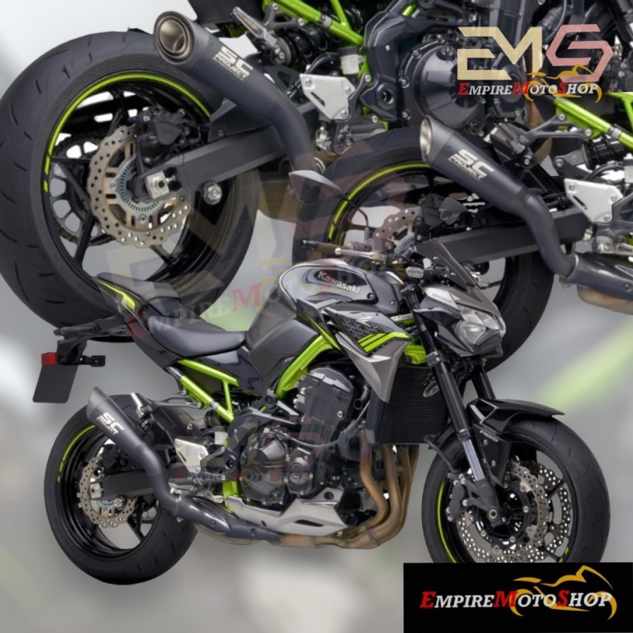 SC Project Knalpot Z900 Z 900 S1 Titanium Matt Black Slip On