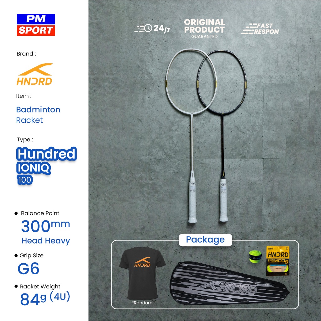 RAKET BADMINTON / BULUTANGKIS HUNDRED IONIQ 100