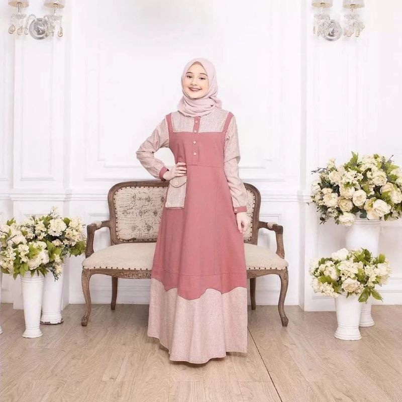 pakaian gamis anak tanggung usia 10 11 12 13 14 15 tahun model terbaru 2023