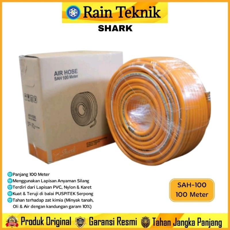 Selang Kompresor Angin Shark SAH-100 100 Meter Anti Pecah / Selang Kompresor Shark 100M SAH100