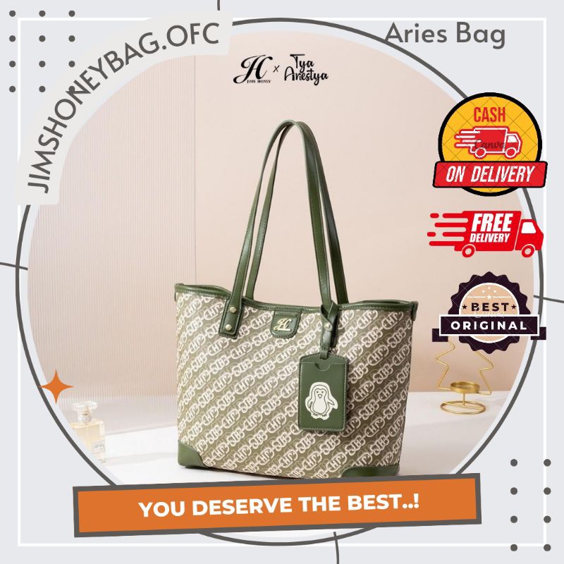 TAS SELEMPANG BAHU KERJA WANITA BESAR MURAH IMPORT ARIES BAG JIMS HONEY