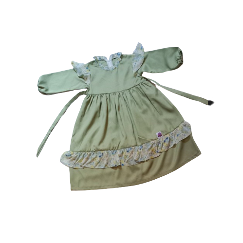 Terlaris Gamis Anak Haniya Dress Anak Perempuan Baju Muslim Anak Warna Sage Green - Ukuran L