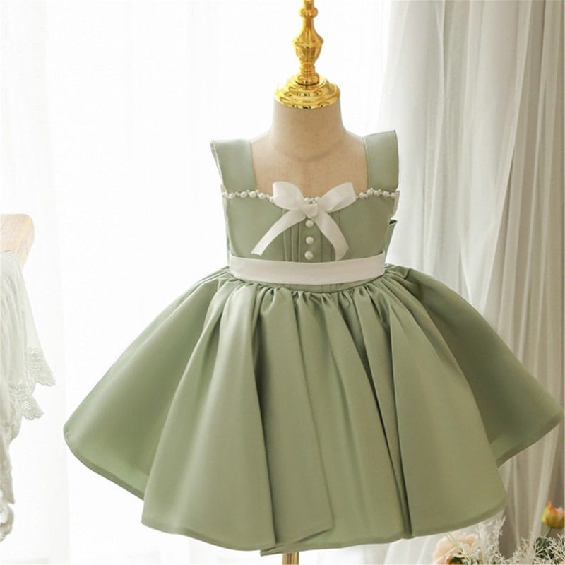 gaun anak / gaun sage green / dress pesta anak / custom dress