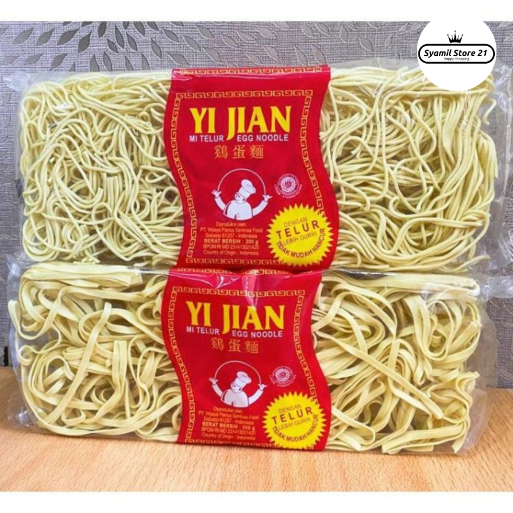 

Mie Telur YI jian egg Noodle Mie 200 Gram Kecil Lebar