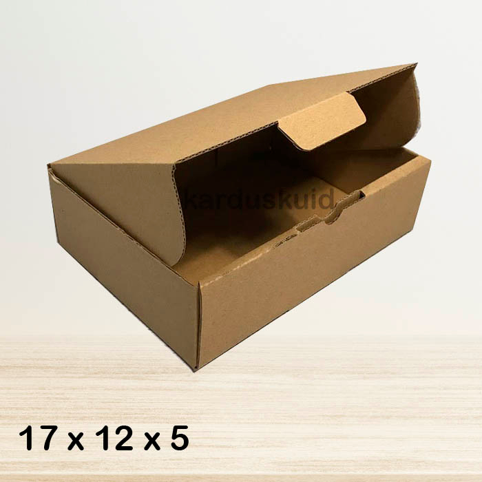 

Kardus 17 x 12 x 5 cm die cut tipe E Flute K150 box kotak karton packing