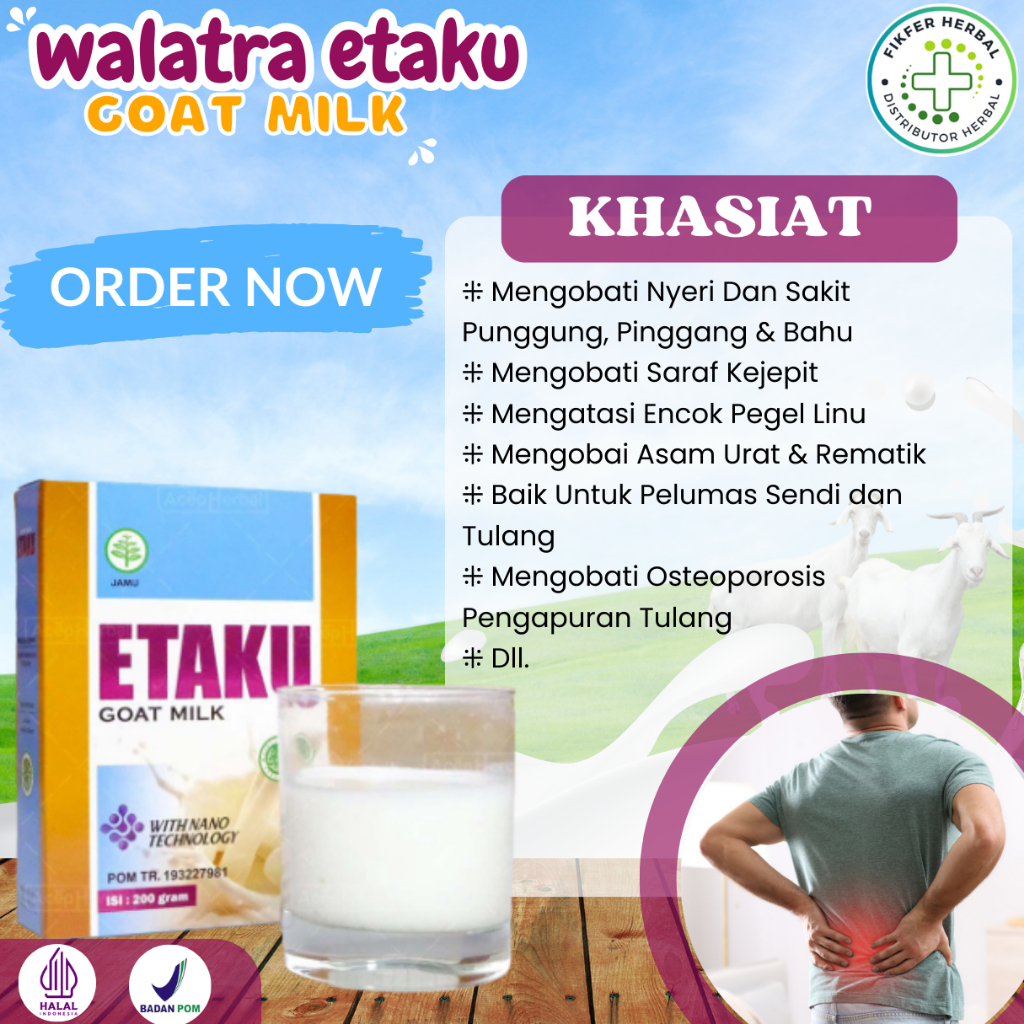 

Susu Untuk Saraf Kejepit, Nyeri Badan, Reumatik, Nyeri Sendi, Pegal Linu, Encok - Susu Kambing Etawa Murni - Susu Kambing Etaku Goat Milk