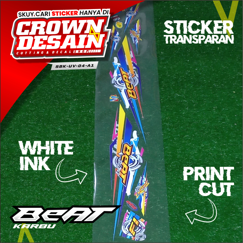 Striping Beat Karbu Variasi Transparan Custom ICON - Stiker Striping Beat Karbu ICON - SBK-UV