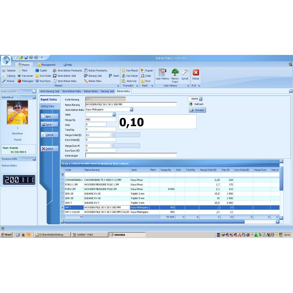 Software Program Aplikasi Sistem ERP Manufaktur pabrik produksi furniture VB NET sql server 2008 R2