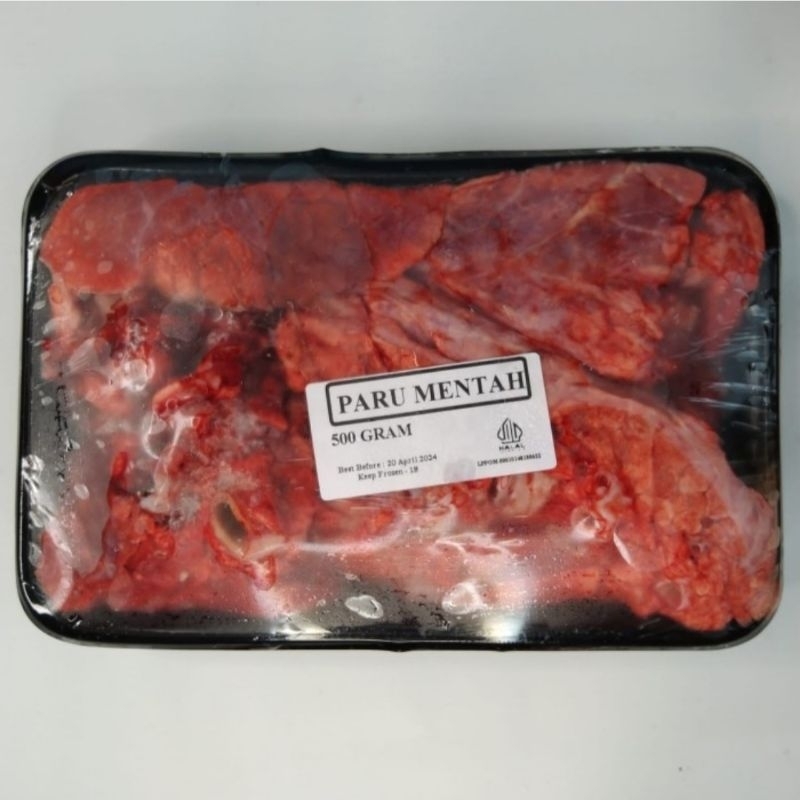 

Daging Sapi Paru Mentah / Beef Lung Slice Segar Mentah Frozen 500gr