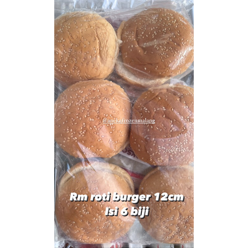 roti burger wijen 12cm isi 6 biji aneka frozen malang