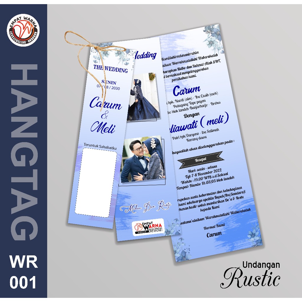 

UNDANGAN HANGTAG / UNDANGAN 3 LAYER / UNDANGAN AESTHETIC MURAH /UNDANGAN RUSTIC KEKINIAN