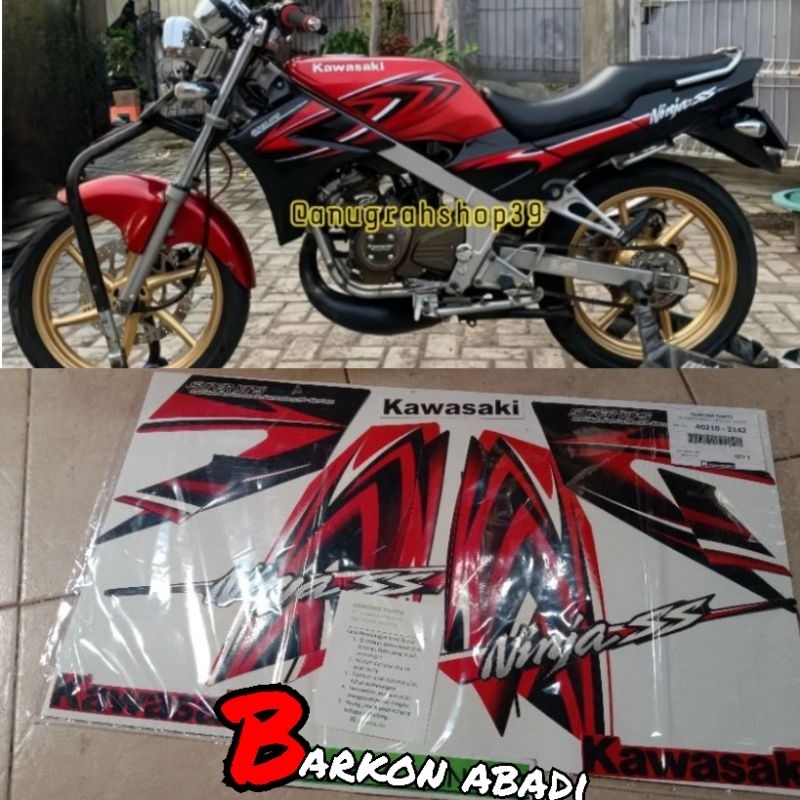 stiker Striping NINJA SS 2011 warna merah METALIK