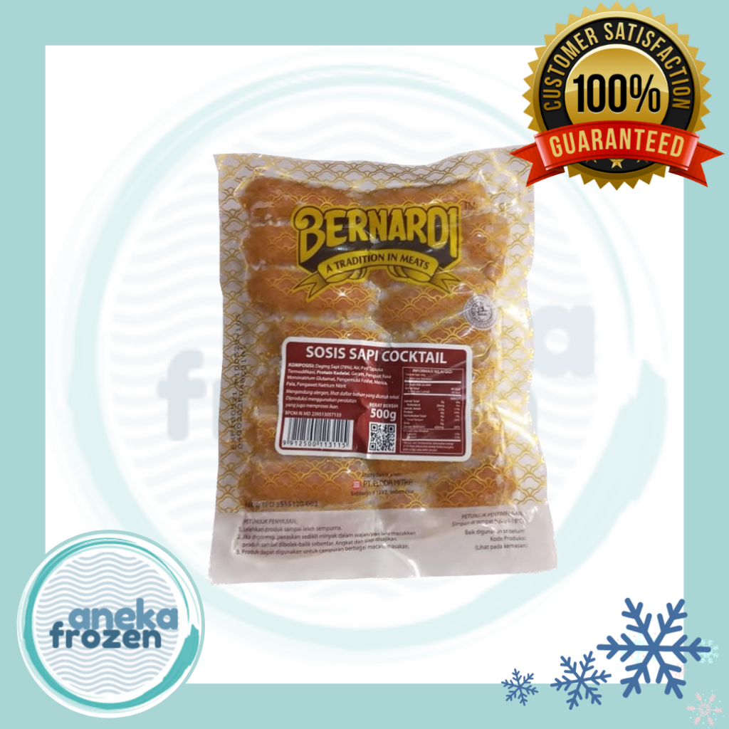 bernardi sosis cocktail sapi 500 gram aneka frozen malang