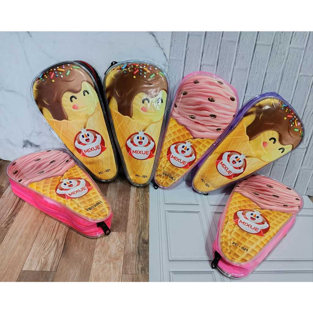 

DOMPET PENSIL TRANSPARAN BENTUK ES KRIM MIXUE/ DOMPET PENSIL ANAK