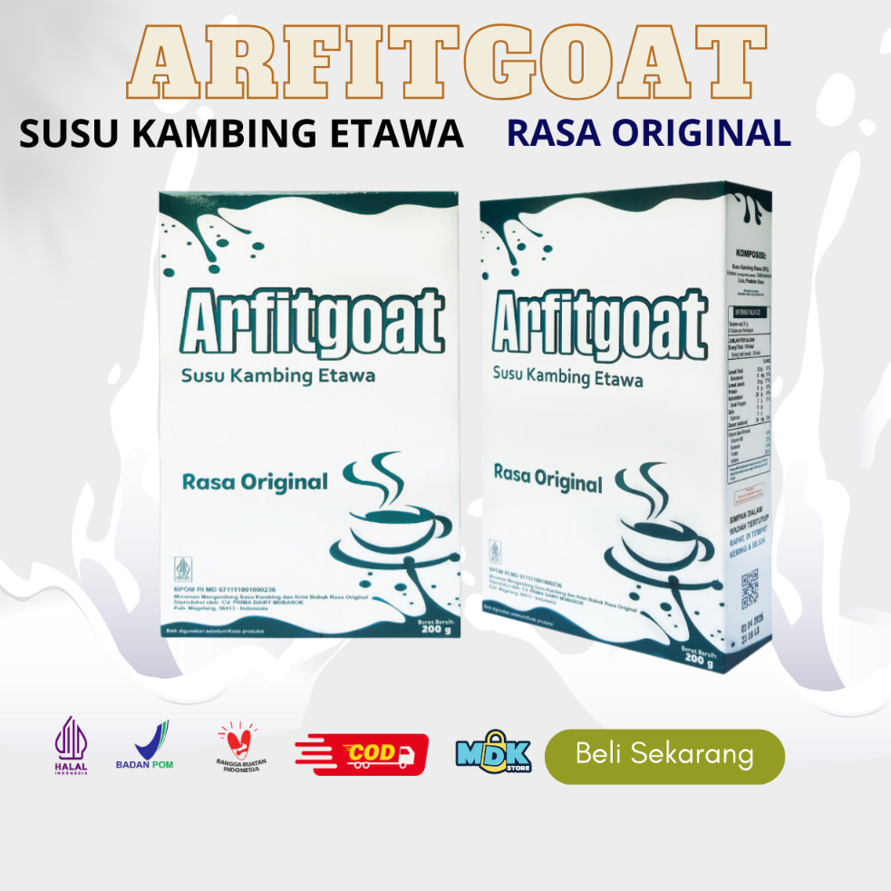 

Susu Kambing Etawa Murni & Krimer Bubuk Rasa Original Arfitgoat 200gr