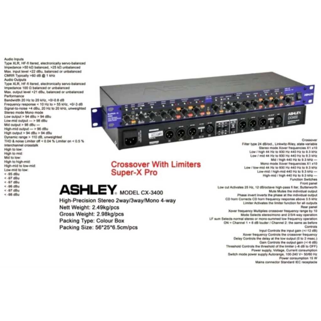 CROSSOVER AKTIF ASHLEY CX 3400 Original Ashley CX3400 With Limiters Super X Pro Power Up
