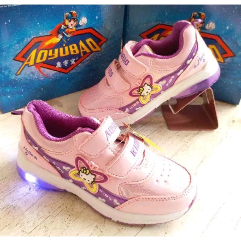 SEPATU ANAK SPORT SNEAKERS LAMPU LED NYALA