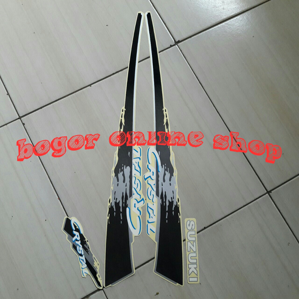 stiker striping motor suzuki crystal tune 1992 hitam