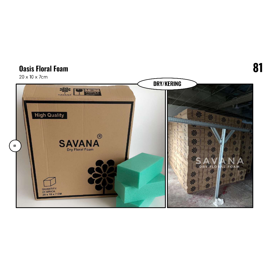 

MY Supplies - Florist Supply Oasis Floral Foam DRY Eceran Busa Bunga Oasis Savana Kering