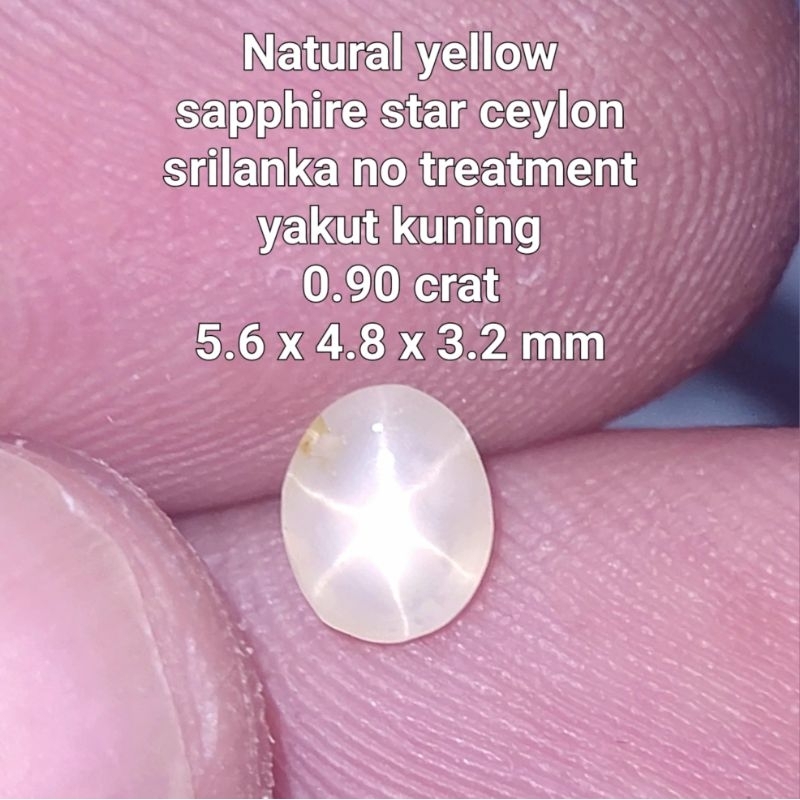 Natural yellow safir star ceylon sapphire srilanka yakut kuning