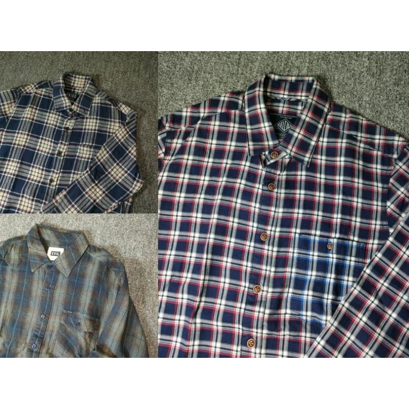 [Preloved] Kemeja Pria Flanel Erigo, Evil, Celcius