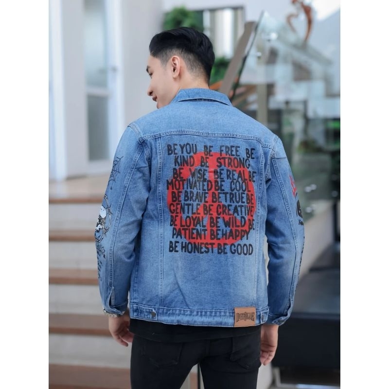 Jaket Jeans Denim Grafiti Peace