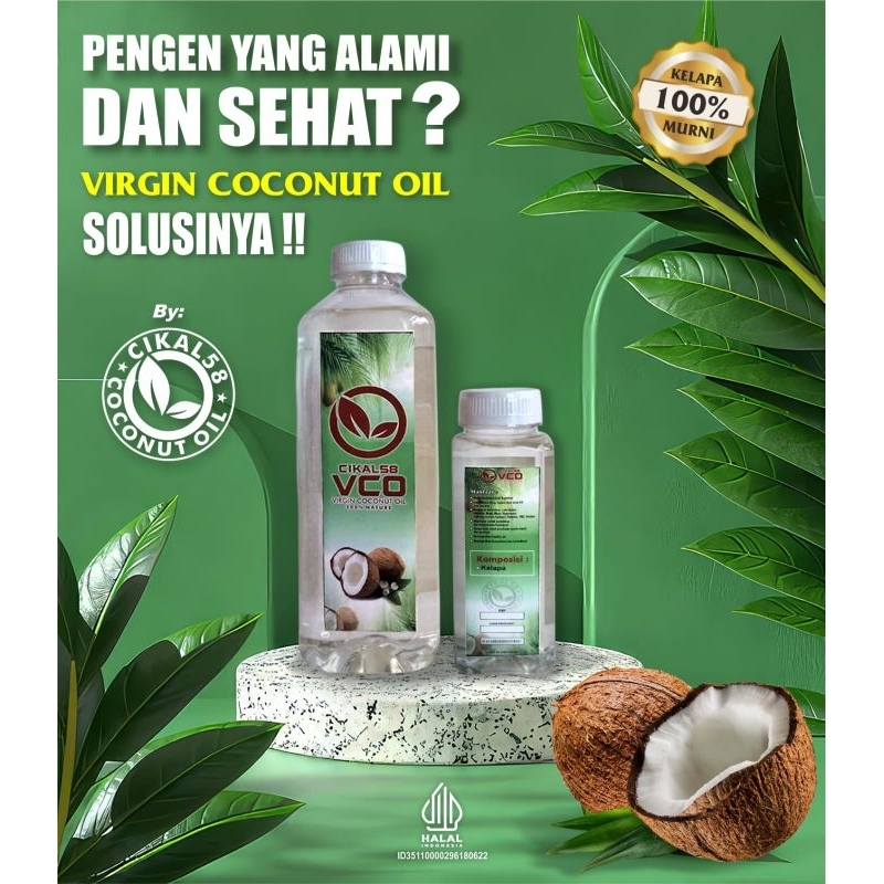 VCO Virgin Coconut Oil 1000ml / VCO Minyak Kelapa Murni / VCO Murni / 100% Alami