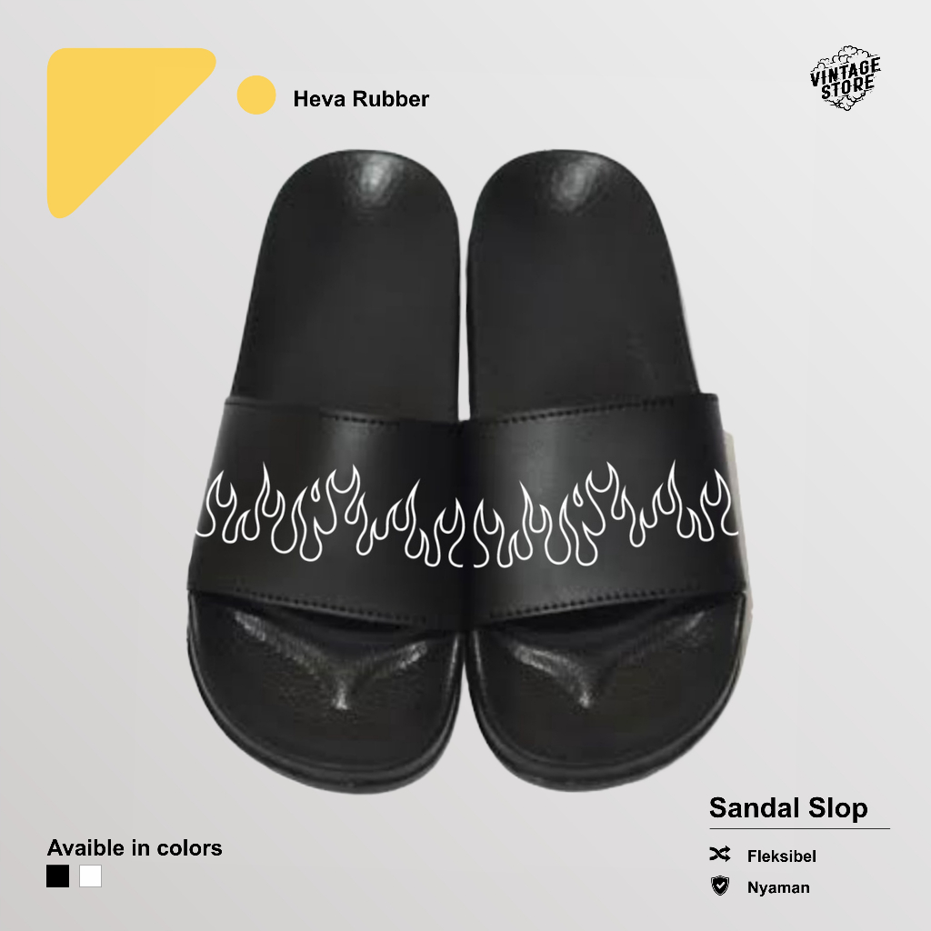 Sandal Slide API PUTIH Sendal Slide Pria dan Wanita Terbaru Sendal Slop Slip on hitam Anti Licin Sandal Slide Freeday Disaster Sandal Slide Pria Dan Wanita Terbaru Premium quality