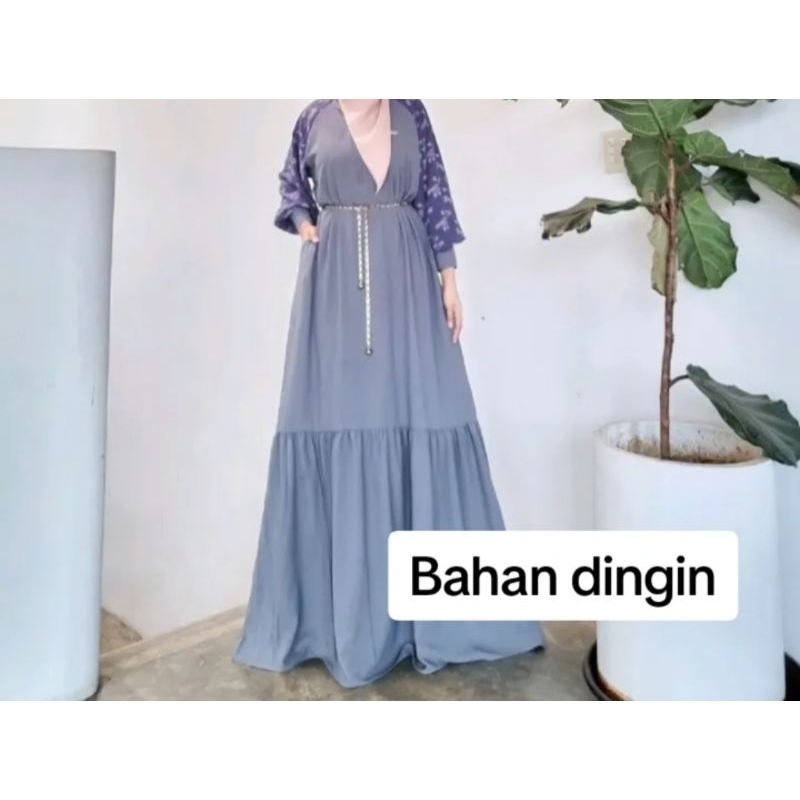Monica dress gamis model lengan balon