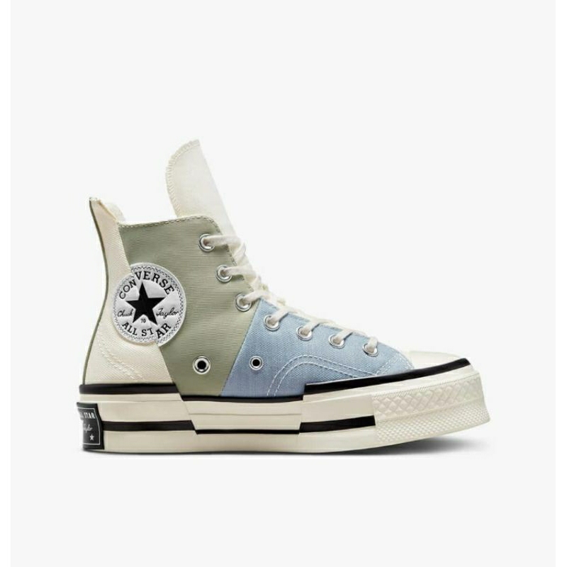 SEPATU CONVERSE CHUCK 70 PLUS MATERIAL MASHUP SNEAKERS UNISEX - SUMMIT SAGE/EGRET