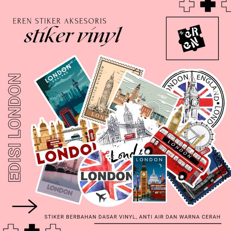 

STIKER EDISI LONDON ANTI AIR VYNYL SUSU TERBARU ISI 100 PCS STIKER HANDPHONE HELEM LAPTOP