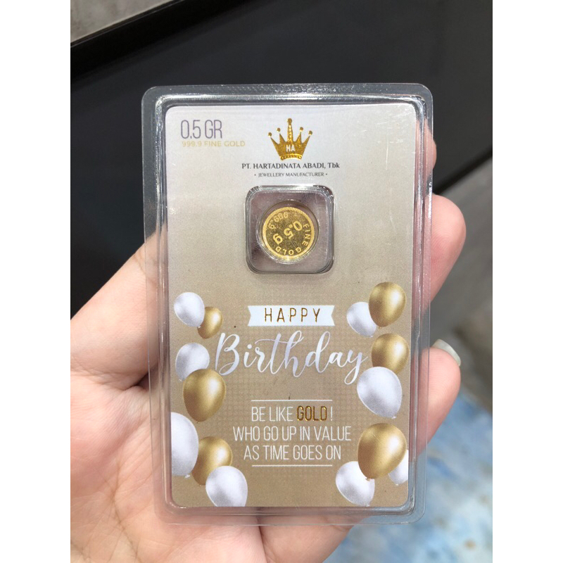 Mini gold 0,5 gram Happy Birthday