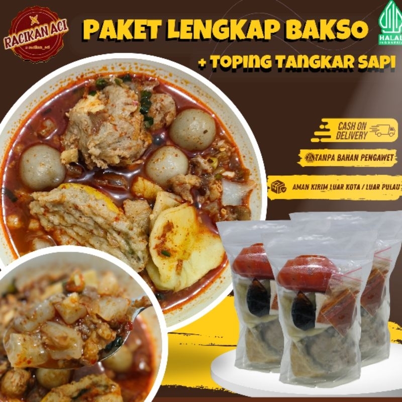 

BAKSO LENGKAP / BAKSO URAT / BASO ACI TOPING TETELAN SAPI SUDAH LENGKAP DENGAN BUMBU