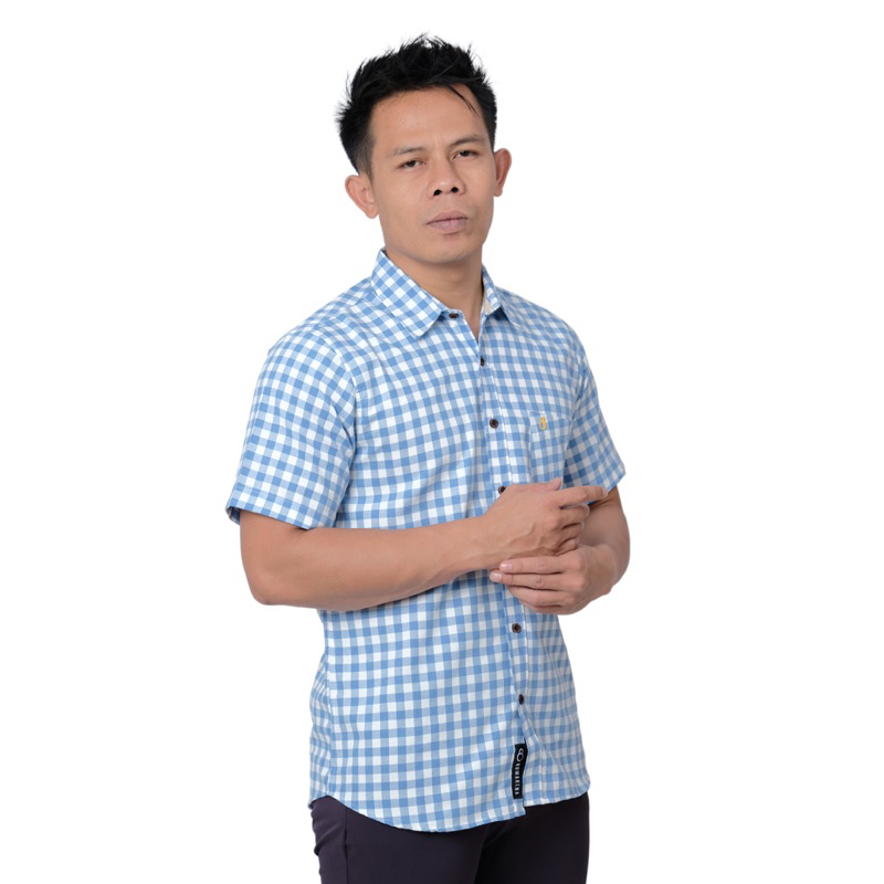 NUMAKENA - Kemeja Pria Lengan Pendek Motif Kotak-kotak NUMA14