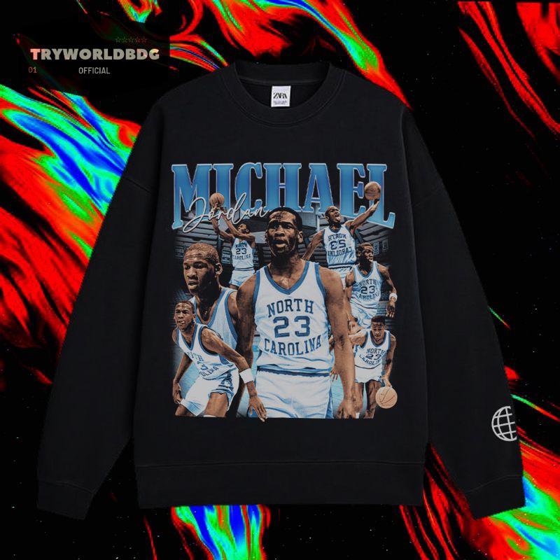 TRYWORLDBDG OFFICIAL "MICHAEL JORDAN" CREWNECK | SWEATER | HOODIE | CREWNECK HITAM | CREWNECK MICHAE
