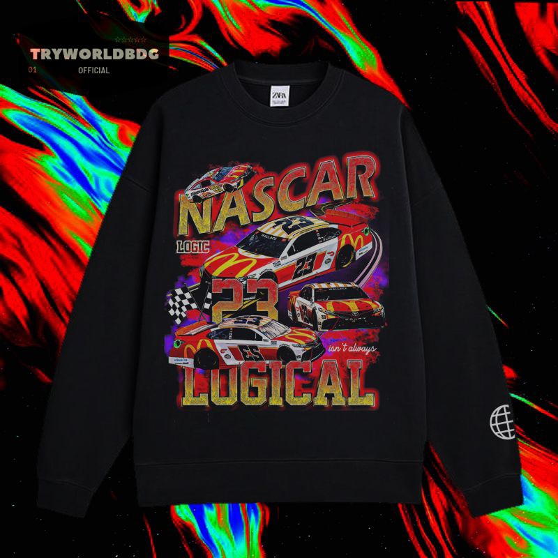 TRYWORLDBDG OFFICIAL "NASCAR" CREWNECK | SWEATER | HOODIE | CREWNECK HITAM | CREWNECK NASCAR LUGICAL