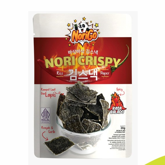 

NoriGo Crispy Snack Rumput Laut All Variant / Ori/ Bbq /Balado 20 g