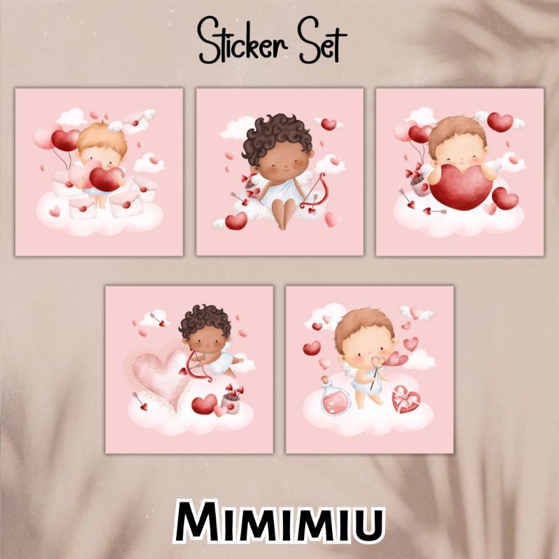 

[Mimimiu] sticker set cute cupid 3x3cm