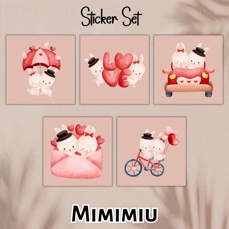 

[Mimimiu] sticker set bunny love 3x3cm