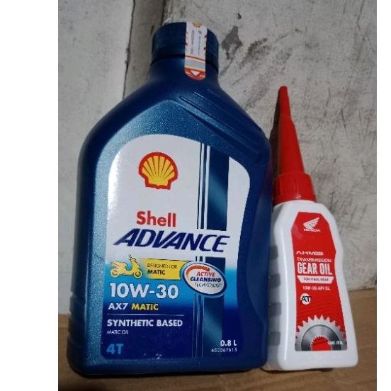 OLI SHELL AX7 MATIC BIRU 0.8L+ OLI GARDAN AHM ORI BUAT MOTOR VARIO 110 FI SCOOPY FI VARIO 125/150 SC