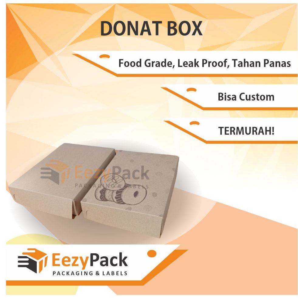 

(ISI 25)Donat Box/ Dus Donat Kraft Coklat/ Kemasan Donat/ Box Kue