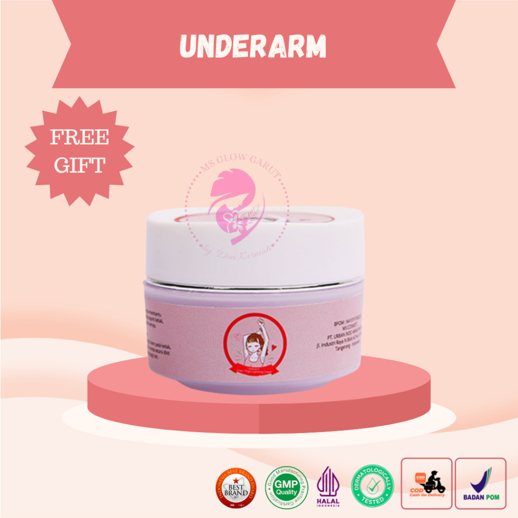 MS GLOW Underarm Cream Pencerah Pemutih Ketiak Selangkangan Hitam