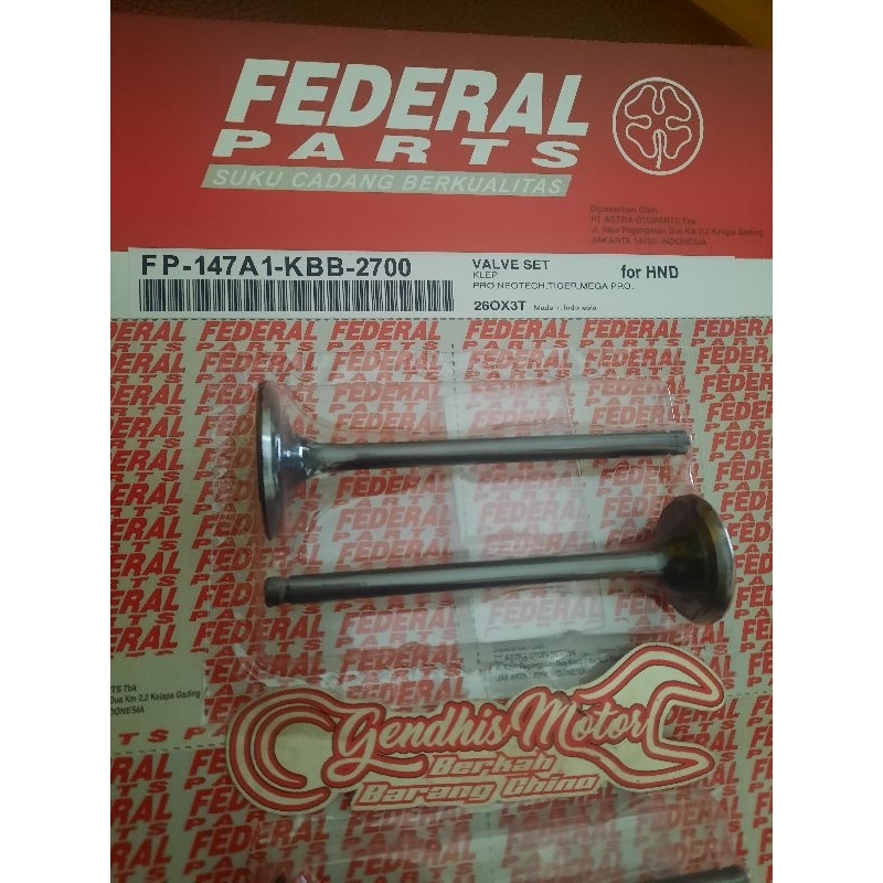 klep valve megapro tiger gl neotech merk federal