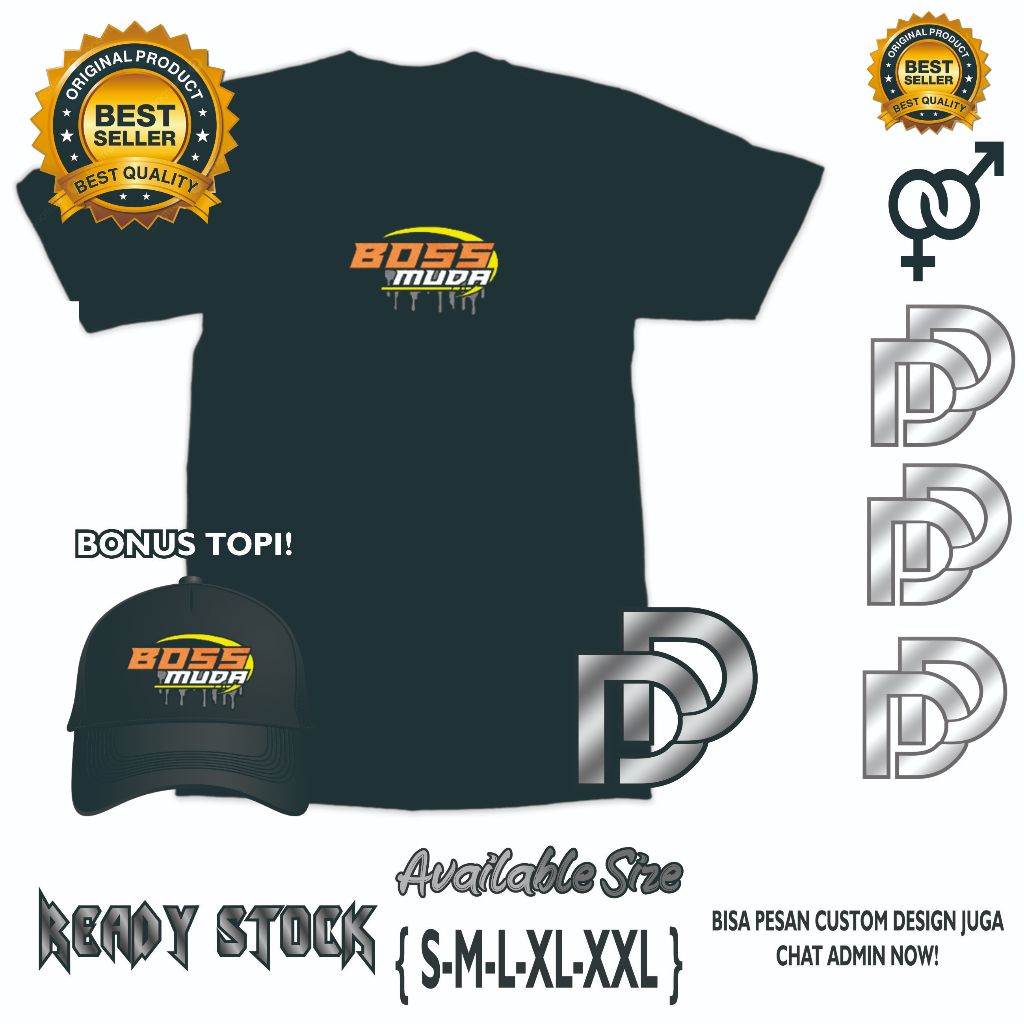KAOS BOS MUDA SAPI LIMOUSIN COTTON COMBED { BONUS TOPI }
