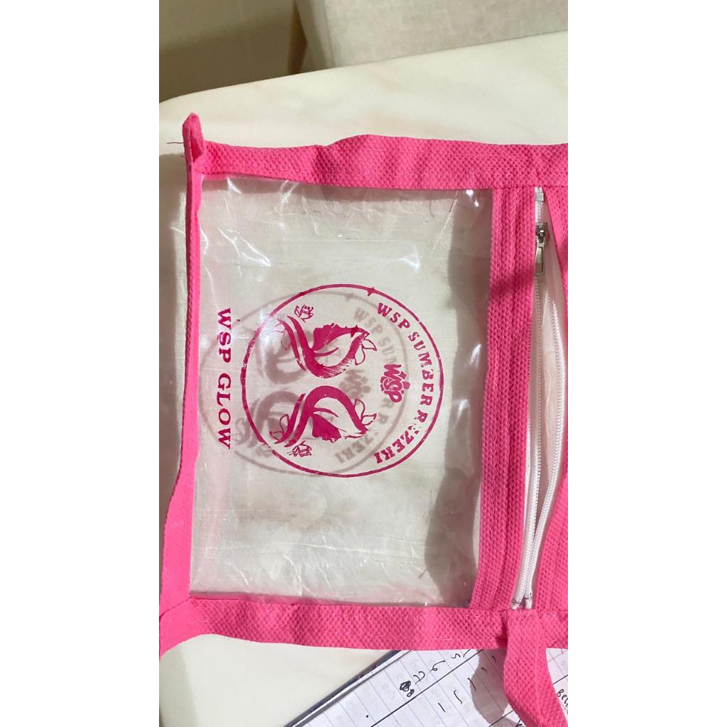 

18x16 Pouch Mika Resleting Custom / Pouch Sablon Custom / PVC Resleting Custom / Dompet Transparan Custom