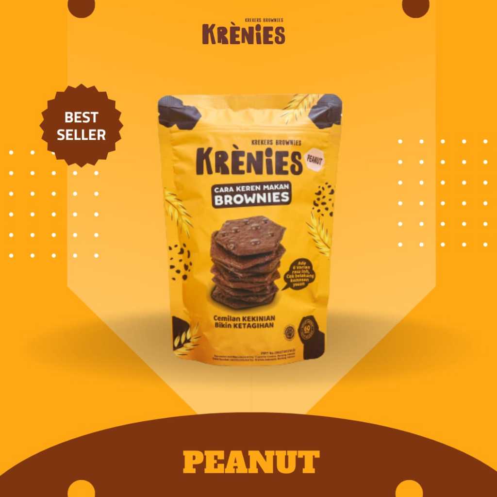 

Krekers Brownies Krenies Rasa Peanut kacang tanah