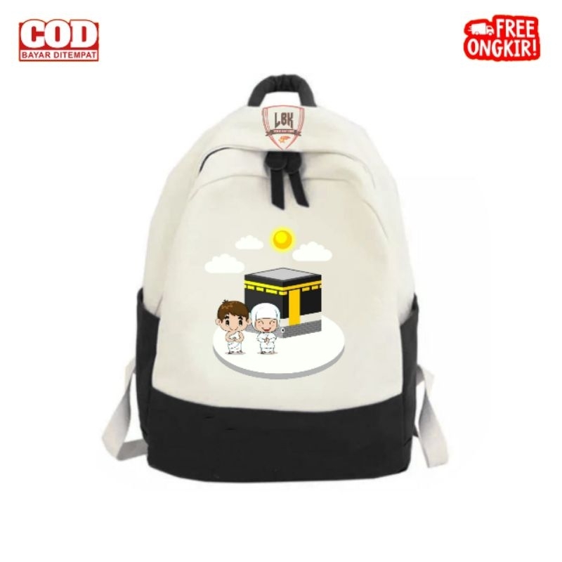 Tas ransel anak laki laki perempuan Paud, Tk, Sd kalakter manasik haji
