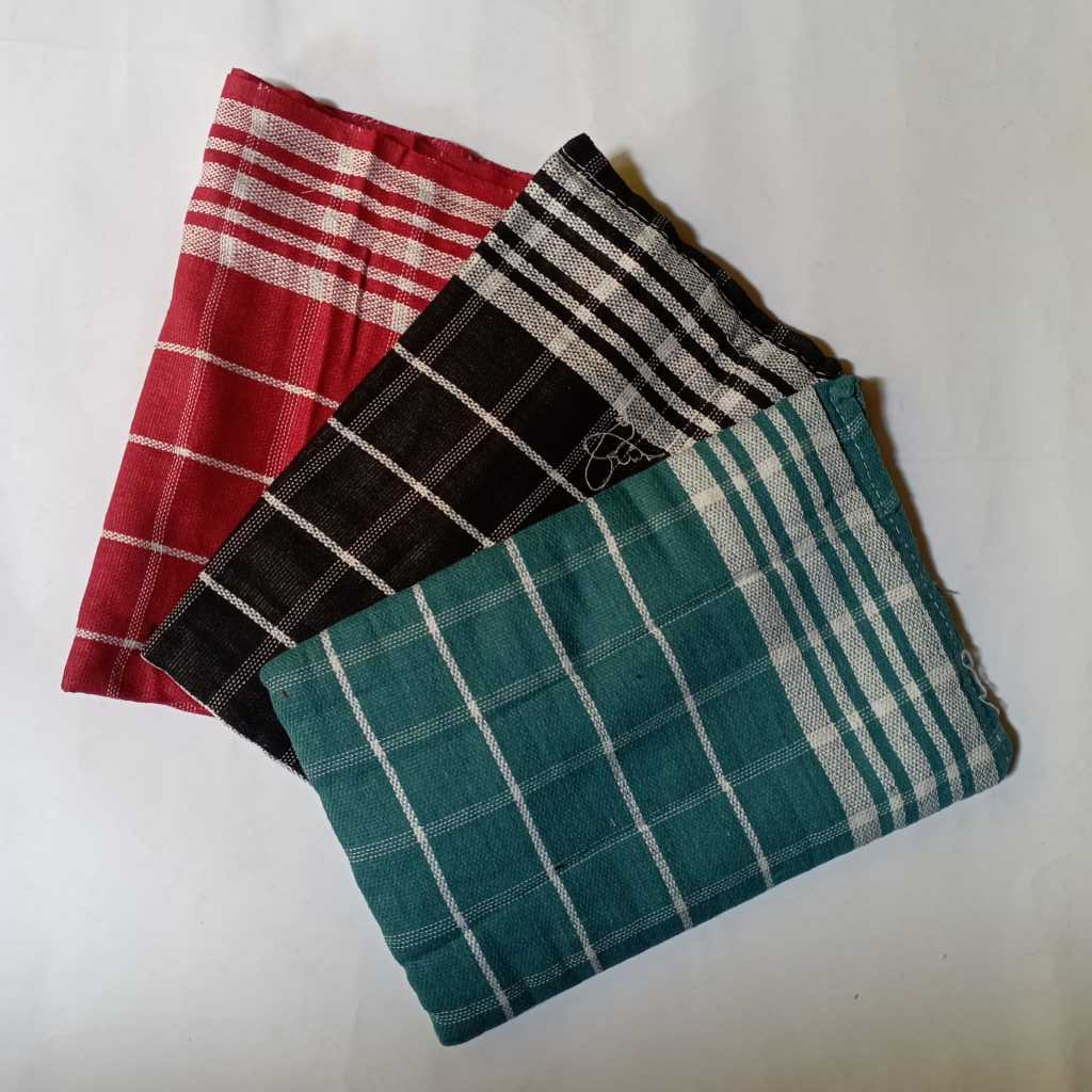 Kain lap serbet kotak-kotak murah / alat kebersihan rumah tangga napkin meja makan / LAP SERBET TEBA