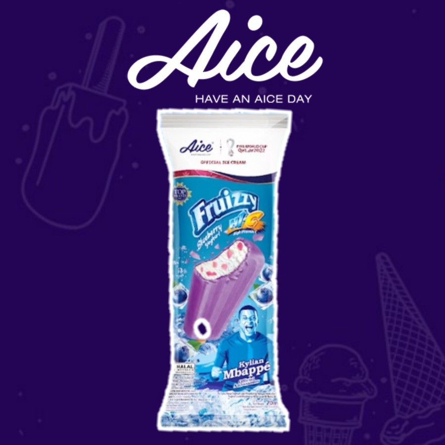 

Aice Fruizzy Blueberry Yoghurt Es Krim Yogurt Bluberi