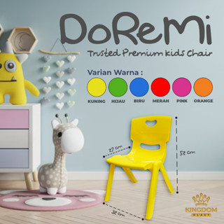 Kursi Anak Plastik/ Bangku Plastik Anak Belajar Paud / Kursi Plastik Sekolah TK Kuat Warna Warni DOR